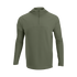 The Condor Trident Sun Shirt, an olive green long-sleeve hooded pullover featuring a quarter-zip front, is displayed against a plain white background.