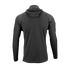 Back view of the Condor Trident Sun Shirt, a slim-fit, long-sleeve dark gray hooded top, shown against a plain white background.