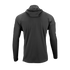 The Condor Trident Sun Shirt in black, featuring long sleeves and a hood, is displayed from the back against a plain white background.