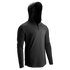 Condor Trident Sun Shirt in black, a long-sleeve hooded pullover with quarter-zip front, displayed on a plain white background.