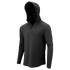 The Condor Trident Sun Shirt is a black, long-sleeved athletic hoodie with a fitted hood and front quarter-zip, shown on a plain white background.