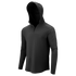 The Condor Trident Sun Shirt is a black, long-sleeved athletic hoodie with a fitted hood and front quarter-zip, shown on a plain white background.