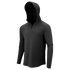 The Condor Trident Sun Shirt is a black, long-sleeved athletic hoodie with a fitted hood and front quarter-zip, shown on a plain white background.