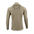 Back view of the Condor Trident Sun Shirt, a relaxed-fit, tan long-sleeve hoodie, displayed against a plain white background.