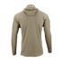 Back view of the Condor Trident Sun Shirt, a relaxed-fit, tan long-sleeve hoodie, displayed against a plain white background.