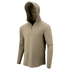 The Condor Trident Sun Shirt in Silver Tan features long sleeves and a quarter-zip hooded pullover design, shown on a featureless mannequin against a plain white background.