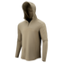 The Condor Trident Sun Shirt in Silver Tan features long sleeves and a quarter-zip hooded pullover design, shown on a featureless mannequin against a plain white background.