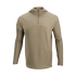 The Condor Trident Sun Shirt is a light brown, long-sleeve hooded pullover with a quarter-zip front, shown on a plain white background.