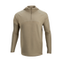 The Condor Trident Sun Shirt is a beige, long-sleeve hooded pullover with a quarter-zip front, shown against a plain white background.