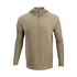 The Condor Trident Sun Shirt is a tan, long-sleeve hooded pullover featuring a quarter-zip front, shown against a plain white background.