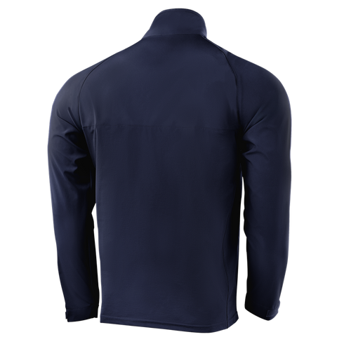 The Condor Patrol Quarter Zip Softshell Gen II in navy blue is shown from the back, featuring a high collar and a clean, logo-free design—ideal for law enforcement or shooting range use.