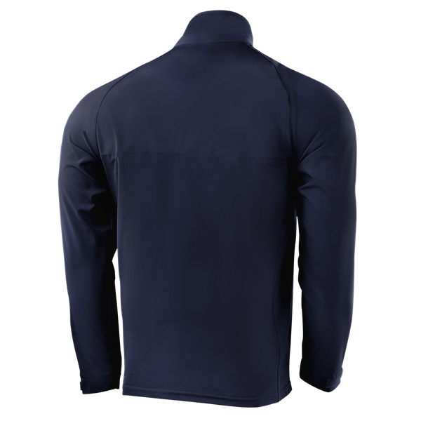The Condor Patrol Quarter Zip Softshell Gen II in navy blue is shown from the back, featuring a high collar and a clean, logo-free design—ideal for law enforcement or shooting range use.