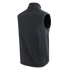 Back view of the Condor Core Softshell Vest—a sleeveless black vest with a high collar and visible seams. Its simple design makes it ideal for shooting ranges or bushcraft activities.