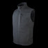 The Condor Core Softshell Vest, shown in black with a high collar, sleeveless design, and multiple zippered pockets, is perfect for bushcraft adventures—displayed on a plain background.