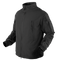 The Condor Vapor Ripstop Windbreaker | SALE is a black, long-sleeve tactical jacket featuring a front zipper, high collar, zippered chest pockets, and sleeve pockets—ideal for military or law enforcement use.
