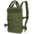 The Condor Tidepool Hydration Carrier in Olive Drab features MOLLE webbing, a zipper pocket, adjustable shoulder straps, and a black hydration tube on the side.