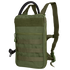 The Condor Tidepool Hydration Carrier in Olive Drab features MOLLE webbing, a zipper pocket, adjustable shoulder straps, and a black hydration tube on the side.