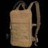 The Condor Tidepool Hydration Carrier is a tan tactical pack with MOLLE webbing, front zipper pocket, shoulder straps, and a black handle—ideal for military use or as a durable EDC option for first responders and outdoor enthusiasts.