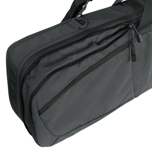 A close-up of the Condor 36" Javelin Rifle Case, a black soft-shell travel bag with multiple zippered compartments and handles, displayed on a white background.