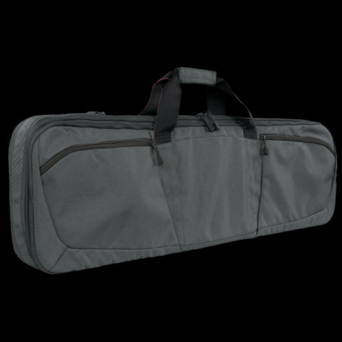 The Condor 36 Javelin Rifle Case is a gray, soft-sided rectangular case featuring two front zippered pockets and dual handles.