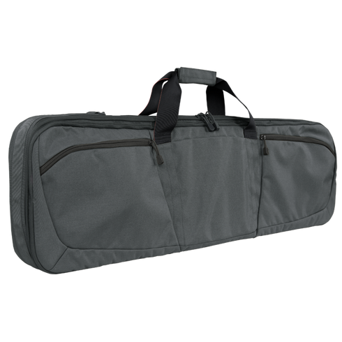 The Condor 36" Javelin Rifle Case in Slate features a rectangular design, two front zippered pockets, a main zippered compartment, and two black handles.