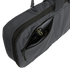 A close-up of the Condor 36" Javelin Rifle Case in gray, featuring a partially open exterior zippered pocket with black headphones visible inside.