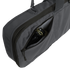 A close-up of the Condor 36" Javelin Rifle Case in gray, featuring a partially open exterior zippered pocket with black headphones visible inside.