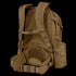The Condor Orion Assault Backpack 50L is a tan tactical pack featuring padded shoulder straps, mesh back panel, adjustable chest and waist straps, and external pouches—ideal for military or bushcraft EDC.
