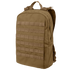 The Condor Orion Assault Backpack 50L is a tan tactical pack with MOLLE front webbing, dual shoulder straps, top handle, and zippered main compartment—ideal for military or law enforcement at the shooting range.