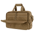 The Condor Elite Metropolis Briefcase by Condor is a tan tactical bag featuring multiple zippered compartments and sturdy carrying handles, shown with its front pocket open—perfect for law enforcement or first responder gear.