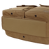Close-up view of the bottom and side of the Condor Elite Metropolis Briefcase by Condor, featuring brown tactical fabric, grommet holes, and reinforced stitching.