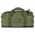 The Condor Centurion Duffle Bag 46L is an olive green tactical bag with black accents, dual carry handles, top zipper, side pockets, and a clear front ID window—perfect for law enforcement or first responder gear.