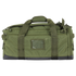 The Condor Centurion Duffle Bag 46L is an olive green tactical bag with black accents, dual carry handles, top zipper, side pockets, and a clear front ID window—perfect for law enforcement or first responder gear.