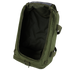 The Condor Centurion Duffle Bag 46L in olive green is shown empty with its main compartment unzipped and open, revealing the interior.