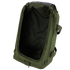 The Condor Centurion Duffle Bag 46L in olive green is shown empty with its main compartment unzipped and open, revealing the interior.