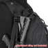 A close-up of the Condor Elite Sector Sling Bag 18L by Condor with a firearm stock in the side pouch; text reads attachment sling not included.