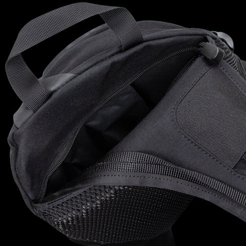 The Condor Elite Sector Sling Bag 18L by Condor features an open main compartment, zipper pocket, and padded shoulder strap—perfect for First Responder or Law Enforcement use.