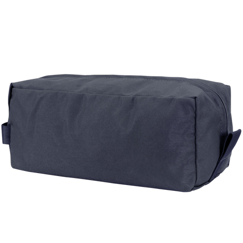 The Condor Kit Bag is a rectangular navy blue fabric toiletry bag with a zipper closure, perfect for EDC or law enforcement essentials, shown on a plain background.