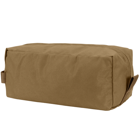 The Condor Kit Bag is a rectangular, tan fabric pouch with a zipper and side handle—perfect for bushcraft adventures—shown against a white background.