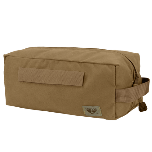 The Condor Kit Bag is a tan rectangular zippered pouch with a side handle and front brand label, ideal for EDC or for military and law enforcement use.