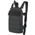 The Condor LCS Tidepool Hydration Carrier is a black tactical sling backpack for EDC, featuring multiple straps, a grid-style front panel, and a zippered main compartment.