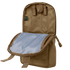 The Condor LCS Tidepool Hydration Carrier is a khaki, rectangular pouch with an open zippered flap, a light blue interior lining, and multiple exterior loops—perfect for bushcraft or military use.