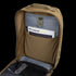 Open tan Condor Prime Pack 21L backpack with a gray interior, featuring a pocket holding a Condor brochure and a gray mesh compartment on the inside flap—perfect for organizing Military or First Responder gear.