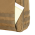 Close-up of the Condor Prime Pack 21L tan backpack with a yellow legal pad partially visible in its outer pocket.