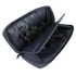 A Condor 27" Dispatch Take Down Case in navy blue is open, displaying tactical compartments with two compact black firearms secured inside.