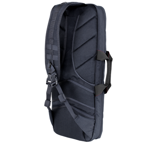 The Condor 27 Dispatch Take Down Case in black features padded adjustable shoulder straps, mesh padding, and a side handle—perfect for EDC or law enforcement professionals seeking comfort and versatility.