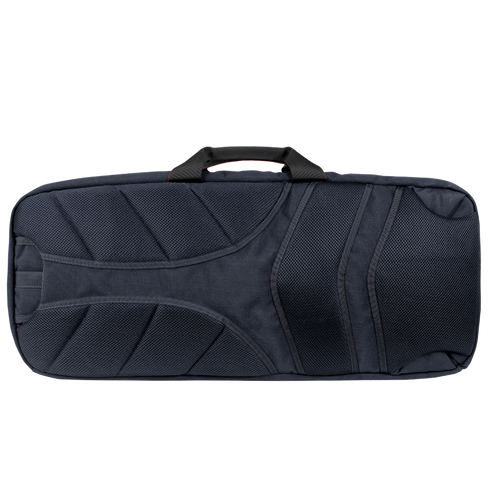 The Condor 27 Dispatch Take Down Case is a black rectangular soft case with a handle, curved stitching, and textured fabric—perfect for first responder gear or shooting range essentials.