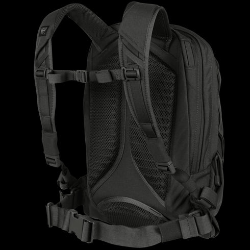 The Condor Elite Fail Safe Urban Backpack Gen II 18L by Condor features padded shoulder straps, a mesh back panel, and a waist belt—shown from the back to highlight its ergonomic, adjustable design for EDC or bushcraft use.