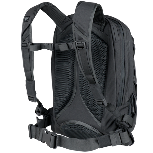 The Condor Elite Fail Safe Urban Backpack Gen II 18L by Condor is shown from the back, highlighting its padded shoulder straps, mesh back panel, and adjustable chest and waist straps.