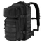 The Condor Compact Assault Backpack Gen II 24L is a black tactical pack featuring multiple zippered compartments, adjustable straps, side buckles, and MOLLE webbing—ideal for EDC or range trips.